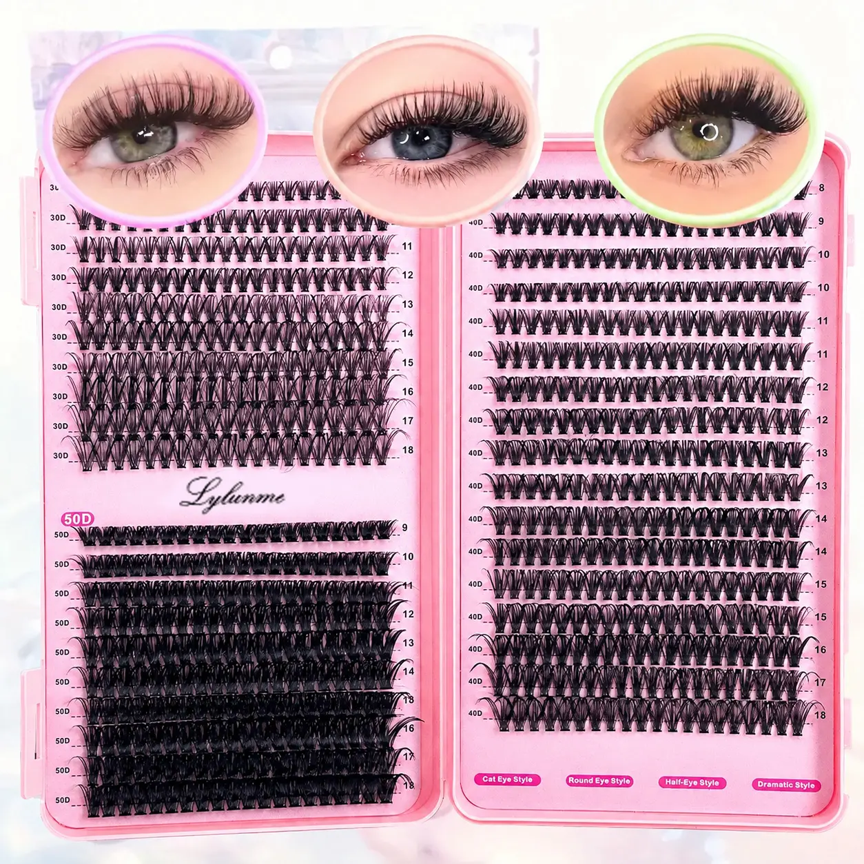 Eyelash Extension Kit, 740 strands /200 strands, SingleLashes, 30D + 40D + 50D, DIY Eyelash Extensions,  Reusable, Suitable for Parties,Competitions, Celebrations, Eye Makeup