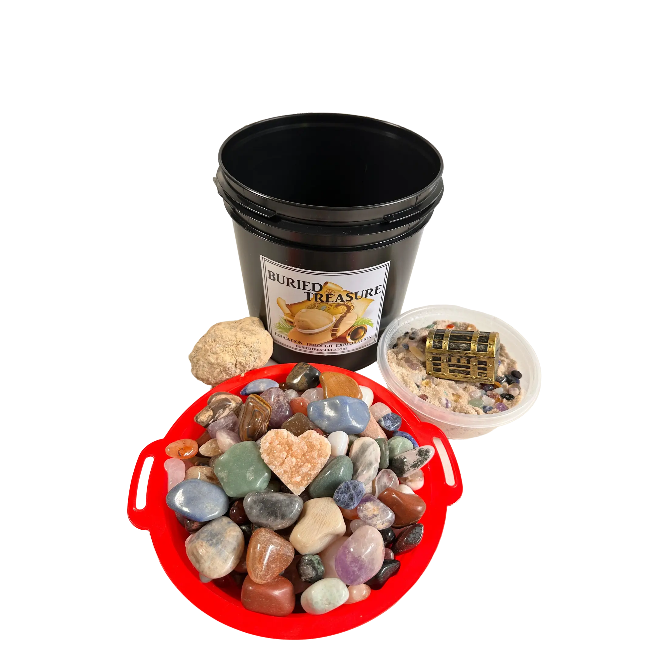 1 GALLON TUMBLED STONE MINING BUCKET Crystal