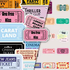 100 Sheets, Two Sets of Repeat Tickets — Creative Vintage Design DIY Decorative Stickers for Journaling & Luggage
