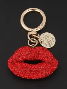 Sparkly Rhinestone Lip Keychain for Women
