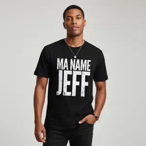 Men's Funny My Name is Jeff Slogan Graphic T-Shirt - 100% Cotton Black Short Sleeve Crew Neck Regular Fit Casual Wear |     Soft & Breathable Fabric, Durable Print, Everyday Comfort, Machine Washable, casual crew neck everyday wear