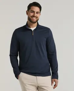 Solid Textured 1/4 Zip Pullover Sweater