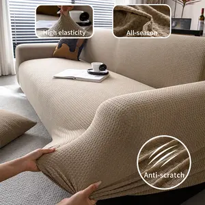 High-Quality Polka Dot Sofa Cover, Soft Touch Full-Size Couch Protector, Pet & Child Friendly, Comfortable Texture, Elastic Washable Sofa Slipcover