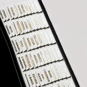 -Leather  Tabs,  Tabs for Women and Men( Foil Lettering) Large Print Stickers, Easy to Read and Apply, 80 Chapters Labels for Easy Navigation(White)