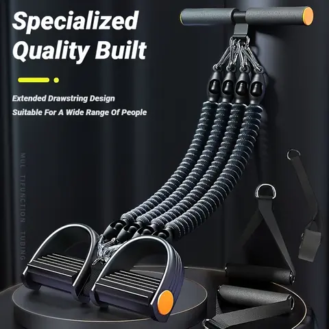 Home Pedal Resistance Trainer - Multifunctional Fitness Resistance Band Trainer, Back and Abdominal Muscle Exercise Equipment