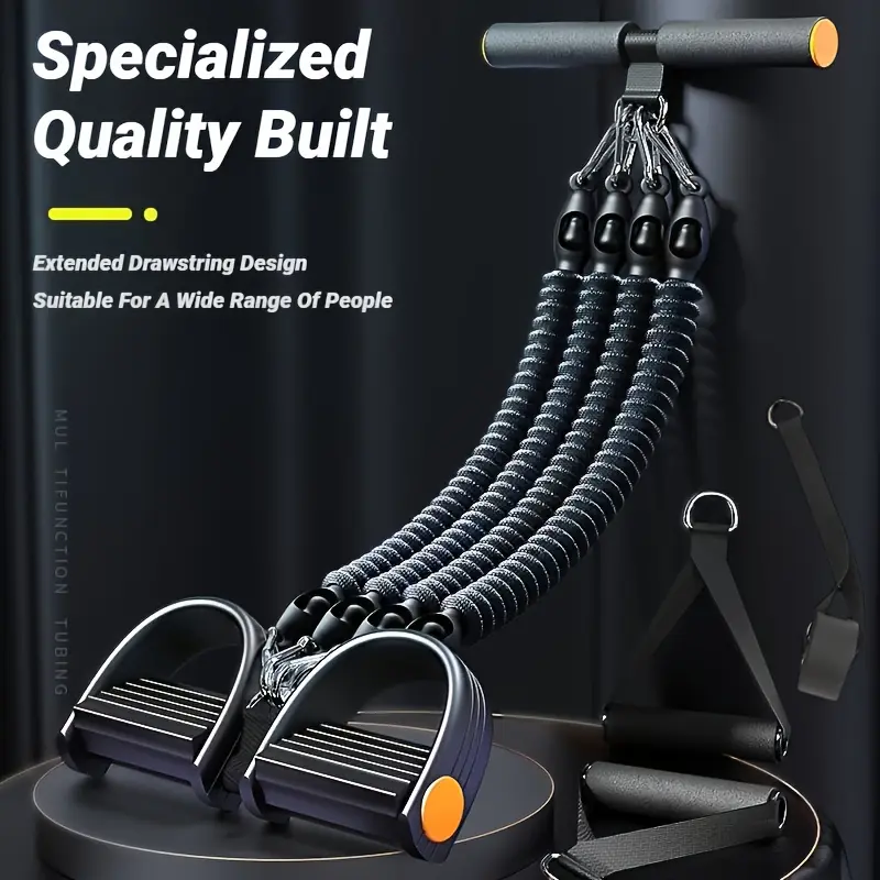 Home Pedal Resistance Trainer - Multifunctional Fitness Resistance Band Trainer, Back and Abdominal Muscle Exercise Equipment