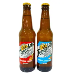 Tepache Craft Pineapple Piña Cider - With Real Pineapple and Spices - 4 Bottles of Authentic and Small Batch Created 12 Oz - Non-Alcoholic Beverage