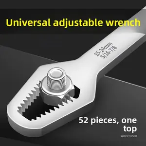 MultipurposePlum Blossom Wrench Universal Double Head Self Tightening Eyeglass Open End Wrench 8-22mm Household Adjustable Spanner