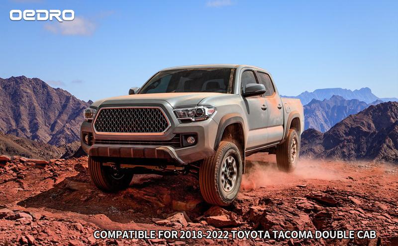 YITAMOTOR Floor Mats Fit for 2016-2023 Tacoma Double Cab, TPE All Weather Custom Fit Tacoma Car Mats Includes 1st and 2nd Row: Full Set Liners Truck Protector