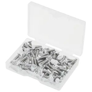 Wall Plate Screws, 100 Pcs White Outlet Screws 1/2" Long 6-32 Thread Light Electrical Cover Panel Switch Plate Screws PS-W