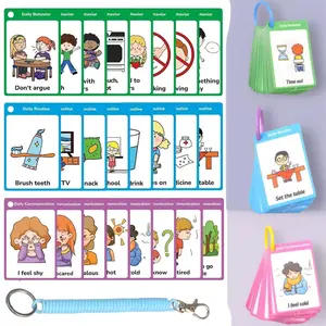 120 PCS Autism Communication Cards for Speech Delay Non Verbal Children and Adults, Special Needs Visual Aid Language Learning Cue Cards Special Ed Feelings Emotions Flash Cards