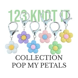 Pop My Petals - set of 6 large clasp stitch markers for crocheting