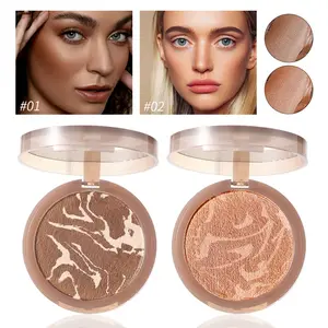 Matte Antique Copper Contour Powder Bronzer, Smooth Easy Application, Natural Sun-Kissed Look, Portable Design, Instant Makeup Finish