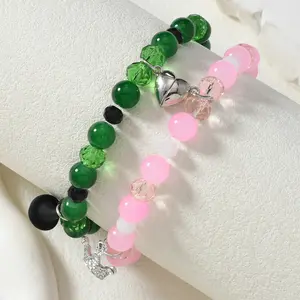 Elphaba Galinda Friendship Matching Bracelets, Wicked Merch Hat-Crown Best Friend Bracelet Christmas Balentines Gifts for BFF Couple Fans Party Decors,Unisex Heart Bracelet Set Trendy Fashionable Accessories