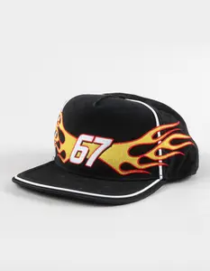 Six Seven Flame Snapback Hat, Black Combo