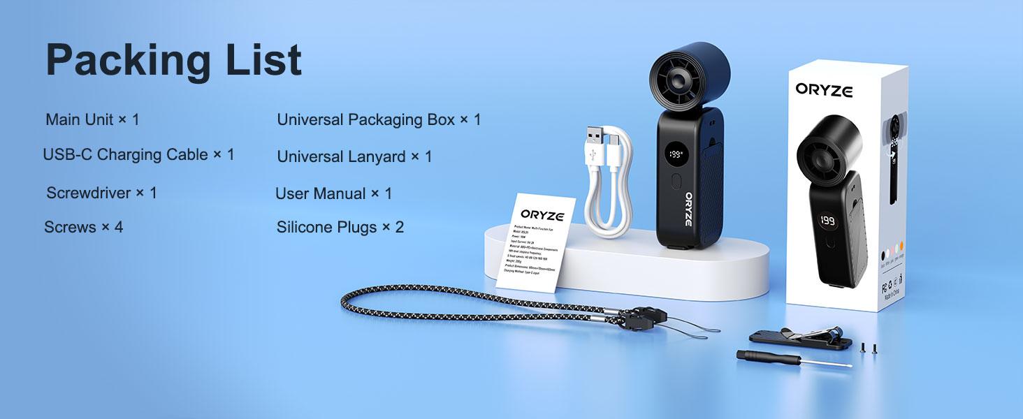 【2026 New】Portable Handheld Fan with Stand, Turbo Boost Technology,199 Adjustable Speeds, Foldable &Wearable (Waist/Neck Clip) for Travel, Outdoor, Summer