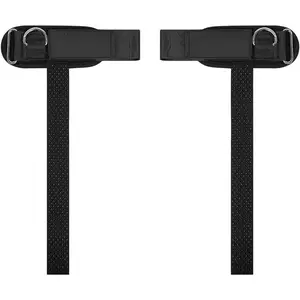 14.5" Lifting Straps with Cushioned Wrist Cuff, Cotton Construction, Anti-Slip Silicone Beads, and 5mm Steel D-Ring for Free Weights & Cable Training