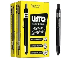 Listo 1620 BLACK COLOR - China Markers/Grease Pencils/China Marking/Pencils/Wax Pencils - Made in USA