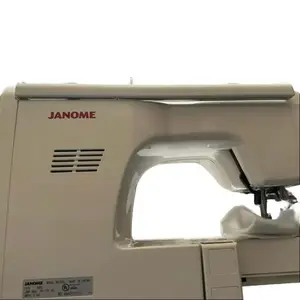Janome MC 300E Embroidery Mac Sewing Machine with Model Information Displayed for Embroidery Capabilities