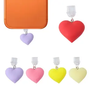 Heart-Shaped Silicone Dust Plug for Type-C and Android Ports, Phone Dust Cover with Pendant Design, Protective Accessory for Devices