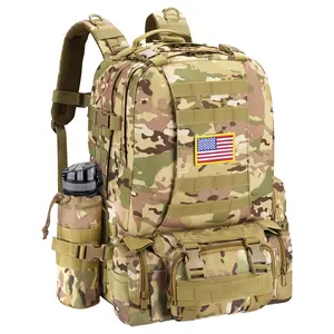 【Holiday Haul Deal】60L Tactical Backpack for Men 3 Day Pack Large Camping BookBag Detachable Rucksack with Bottle Holder