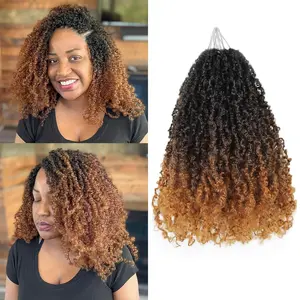 Yanky Crochet Hair - 12 Inch 9 Packs Pre Looped Mini Twist Curly Synthetic Crochet Hair Extensions For Black Women (12inch, 1B/4/30)