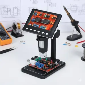 1000X Wireless Digital Microscope for iPhone Android, 8 LED Lights & Metal Body, with 32GB Card. Ideal for Circuit Repair, Inspection, Coin Stamp Jewelry Study, Instant Focus & HD Image Sharing, LCD Digital Microscope.