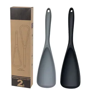 Pack of 2 Cooking Spoons for Non stick Cookware, Multifunction Spatula Spoon BPA-Free, One-Piece Design, Suitable for Scooping, Scraping, Serving and Mixing
