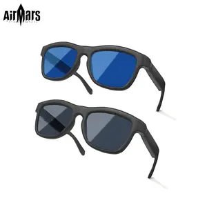 Airmars GV90 Bluetooth smart glasses feature intelligent touch control, a built-in AI assistant, UV400 protection, dual-color lens switching, low power consumption, long battery life, and dual noise reduction channels.