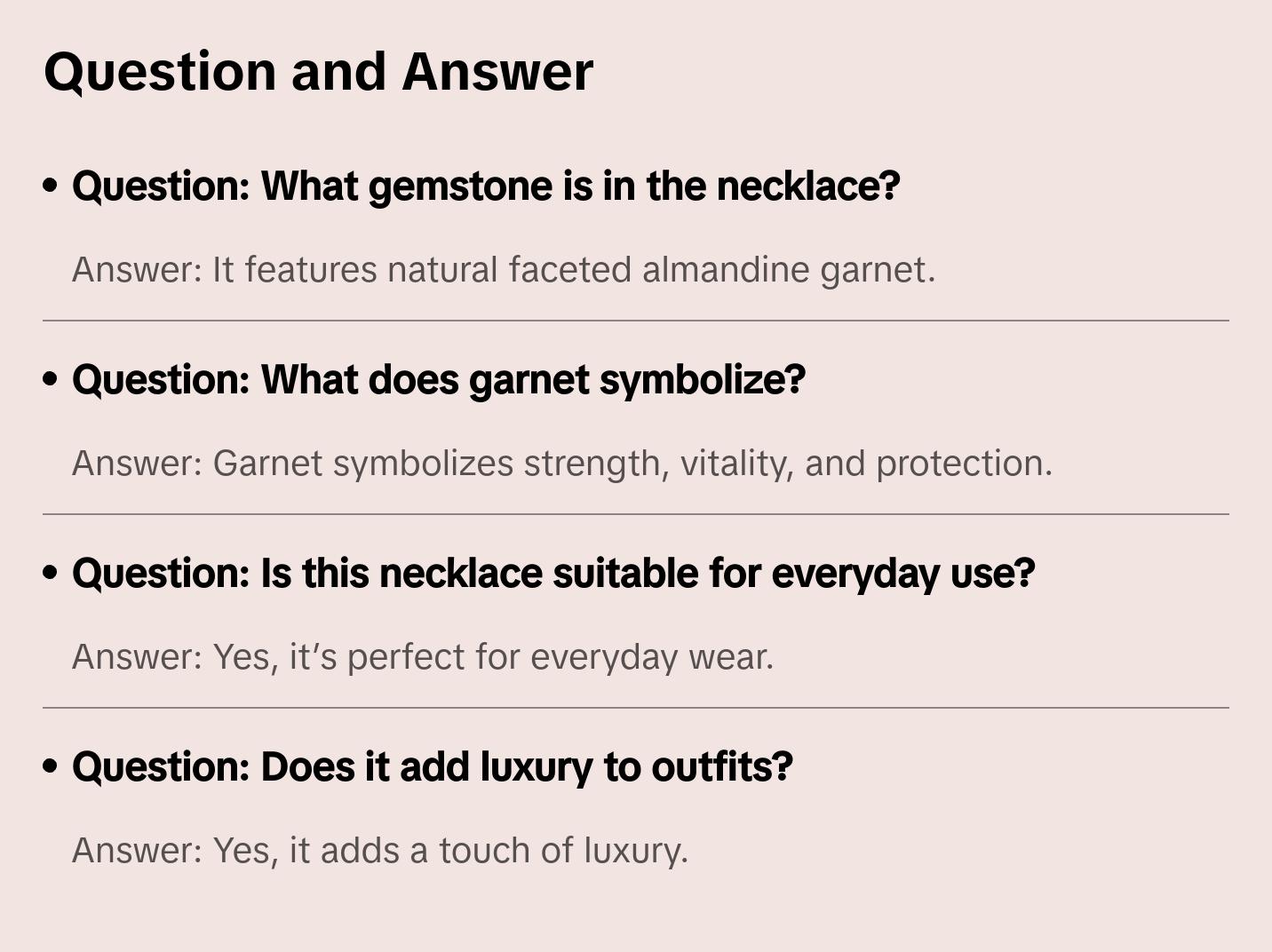 Natural Faceted Almandine Garnet Necklace