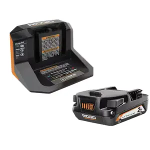 Ridgid 18V Lithium-Ion 2.0 Ah Battery Starter Kit with Charger and Battery for Power Tools