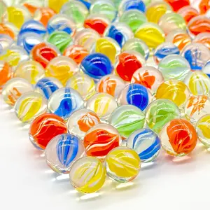 100 pack Glass Marbles Bulk Marble Collection Cat Eye Marbles 4 Color Mix Marbles Sizes with 14mm and 16mm for Marble Bounce Game DIY or Decoration