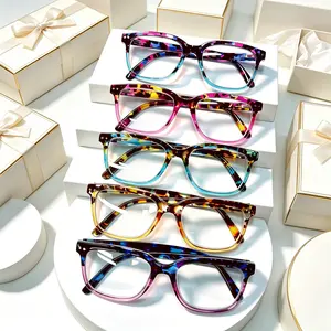 5-Pack Square Tortoiseshell Reading Glasses, Unisex Blue Light Blocking Readers with Spring Hinges and PC Frame, Strength +0.0 to +6.0, Reading Eyeglasses
