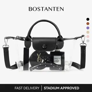 BOSTANTEN Clear Bag for Stadium Approved Small Crossbody Purse Handbags for Concerts Sports Events Leather SpringStatements