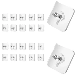 20PCS Self Adhesive Wall Hooks, Buy 10 Get 10 Free, No Drill Hooks for Bathroom and Kitchen