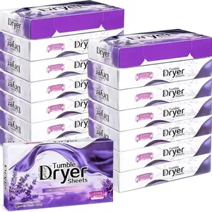 Lavender Dryer Sheets, 1 Box Natural Fabric Softener Sheets, Plant Lavender Lily Fragrance Laundry Softener, Fabric Softening Sheet
