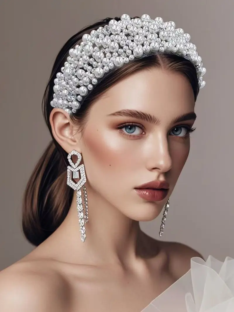 rhinestone pearl headband - TikTok Shop display picture 2