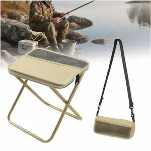 Portable Foldable Backpack Stool,Foldable Travel Stool Bag,Mini Easy Carry Outdoor Chair，Pocket Chairs for Picnic Hiking Fishing（Khaki