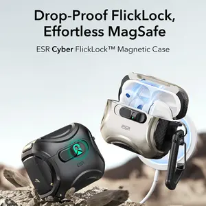 ESR for AirPods Pro 3 Case, Compatible with Airpods Pro 2025 (USB-C Cable), Effortless MagSafe, Drop-Proof Lock, Easy Open, Cyber Series