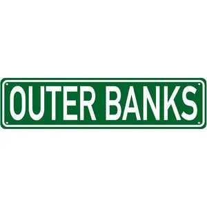 Vintage Tin Sign Outer Banks Sign Street Sign Retro Metal Sign for Home Bar Coffee Garden Indoor Ourdoor Decor 4"×16"