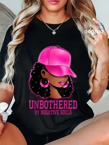 100% Cotton Unisex African American Afro Queen Sassy Black Woman Unbothered T-Shirt Casual Top