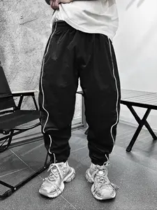 Men's Regular Fit Side Stripe Pants, Casual Comfy Breathable Trousers for Daily Wear, Men's Bottoms for All Seasons