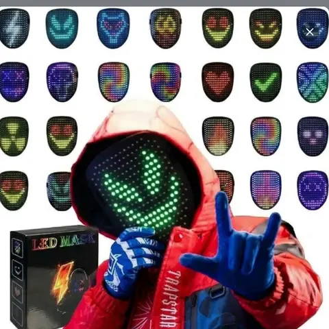WESTDEER 2026 Halloween LED Skull Horror Mask for Adults - 50 Color-Changing Modes, Gesture-Activated LED Lights, Glow Effect, Halloween Costume Accessory, Creepy Accessories, Quirky Anniversary Gift, Festive Decor