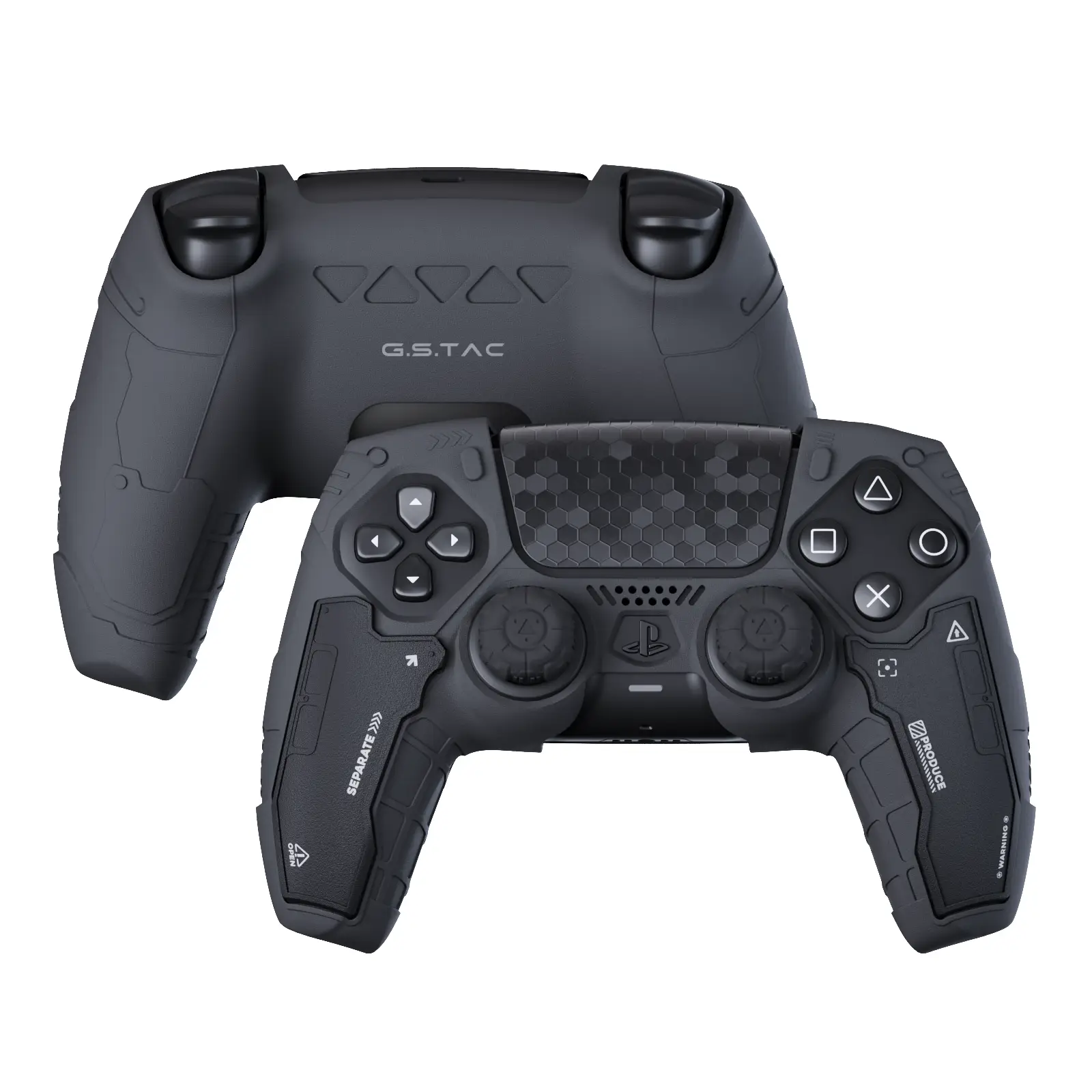 GeekShare G.S.TAC Tactical PS5 Controller Skin Set, Anti-Slip Silicone Protective Cover Skin Case for PS5 Wireless Controller with 2 Thumb Grip Caps a