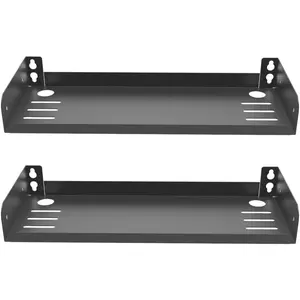 2 Pcs of Metal Wall Mounted Floating Shelf for Small AV or TV Accessories, W 12" x D 4.7" Wide Mini Display Shelf for Storage or Collection in Living Room, Kitchen (12 Inches)