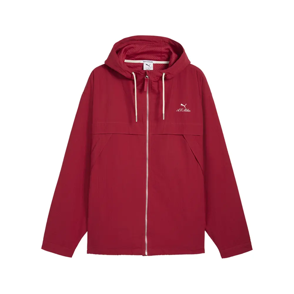 PUMA Mens Ac Milan Mmq Windbreaker Jacket Athletic Outerwear Casual - Red