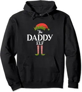 The Daddy Dad Elf Xmas Funny Family Matching Group Christmas Pullover Hoodie - Phoebeumba Shop 48B09K4KLNKB