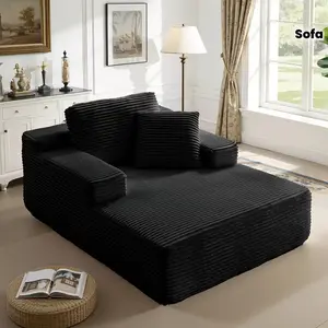 67" Oversized boneless couches Chaise Lounge Chair, Extra Cloud Layer, Convertible Sleeper Sofa Couch with Removable Pillows & Side Pockets, Corduroy Upholstered Sofa Bed with Armrests for Living Room,sofa bed,Camel,couch bed,bean bag chair,couches