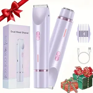 Bikini Shaver Electric Bikini Trimmer for Women, 2-In-1 Dual Head Design, Abs Enclosure, Precision Grooming Tool for Sensitive Areas