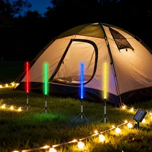 Set of 4 Solar Outdoor Reed Bubble Lights, Suitable for Pathways And Garden Lawns, Featuring 7 Color Changes, Easy Installation, Semi-Embedded Setup, Landscape Lighting, Solar Lights, Durable Outdoor Lights, Perfect for Christmas